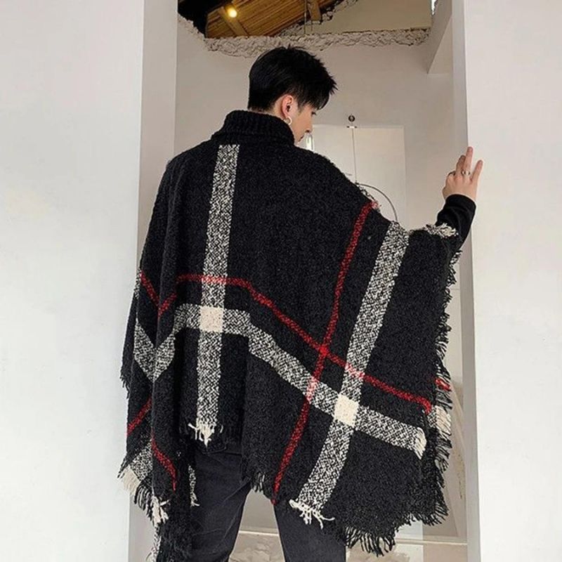 Poncho Laine Homme